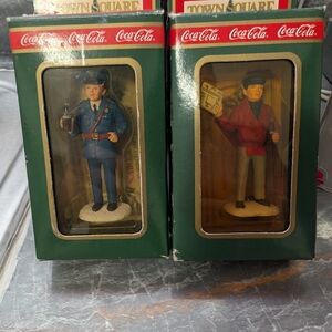 Coca Cola Town Square Figurines - Blue and Red